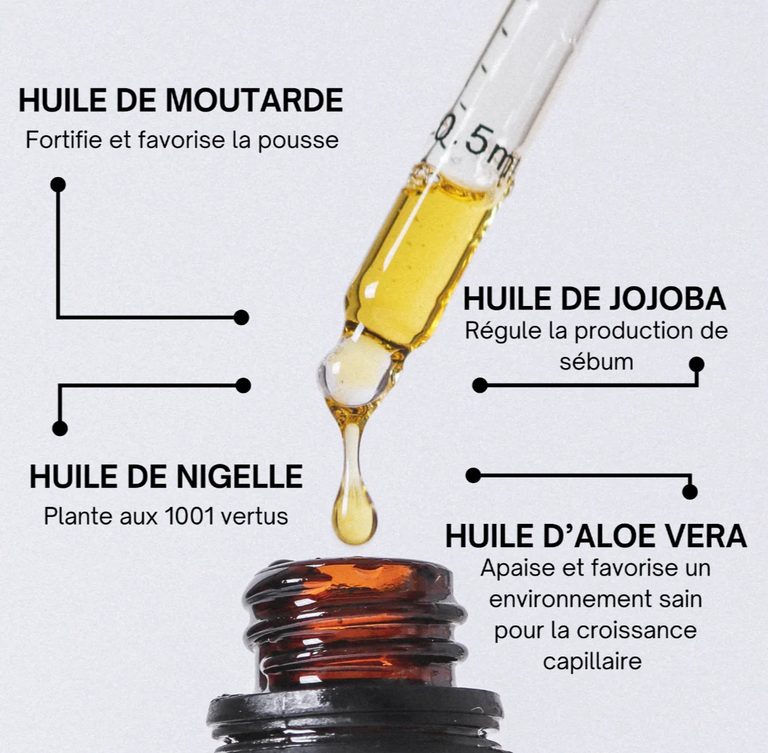 Duo réparation hiver : huile pousse cheveux + réparatrice SOS - accelerator oil + curae oil - Image 5