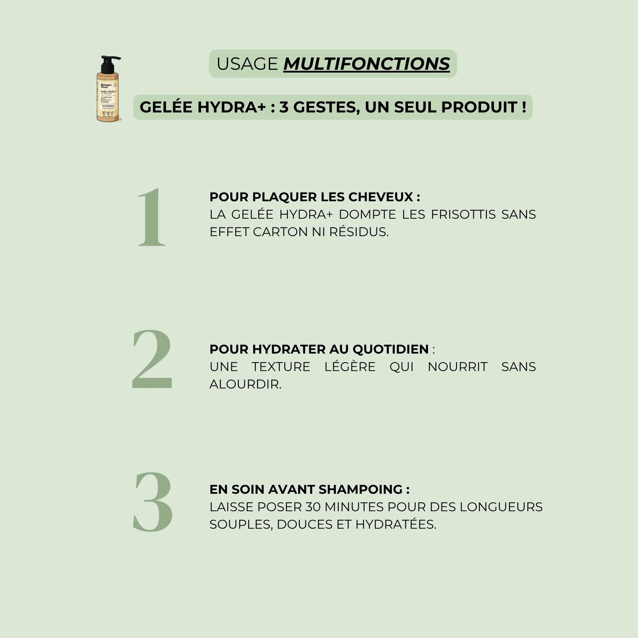 Gelée capillaire hydratante Hydra +  Multi-fonction hydratation intense des cheveux - Image 4