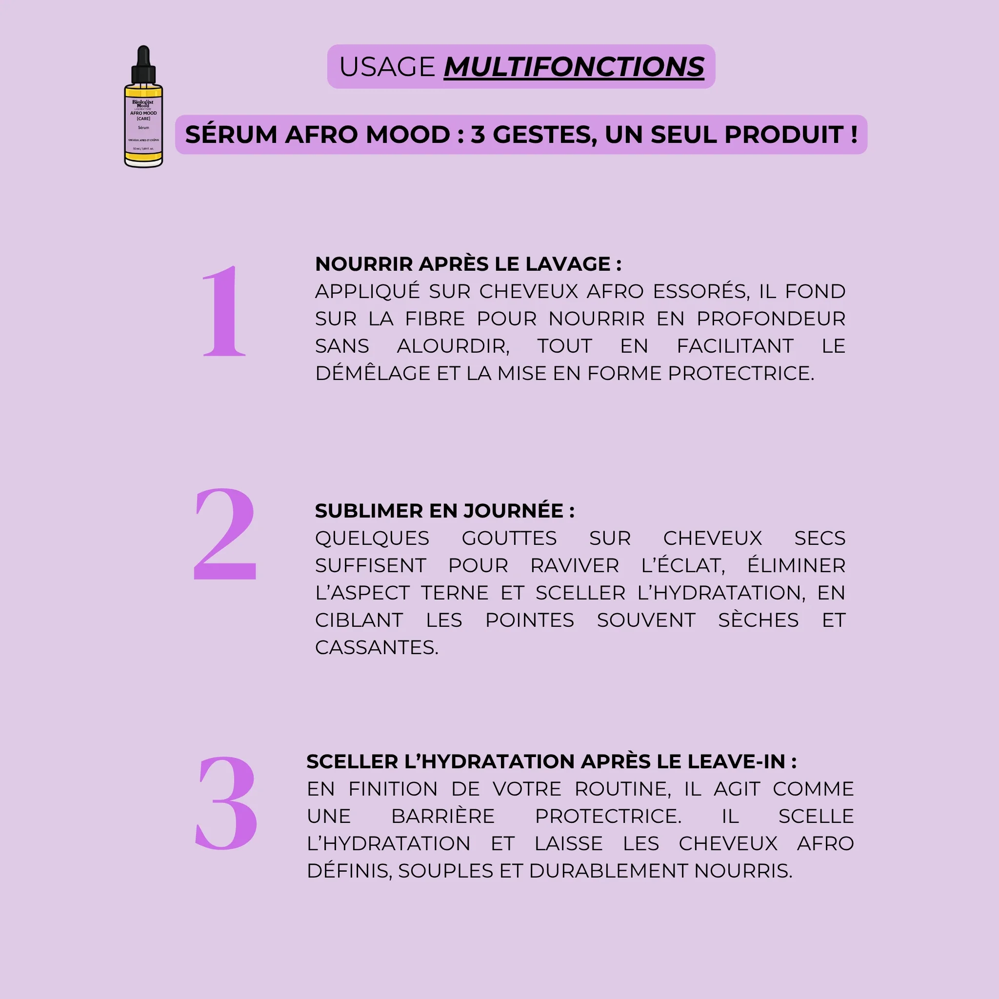 Le Sérum Afro Mood -Huile sèche sublimatrice pour cheveux afro et crépus - Image 4