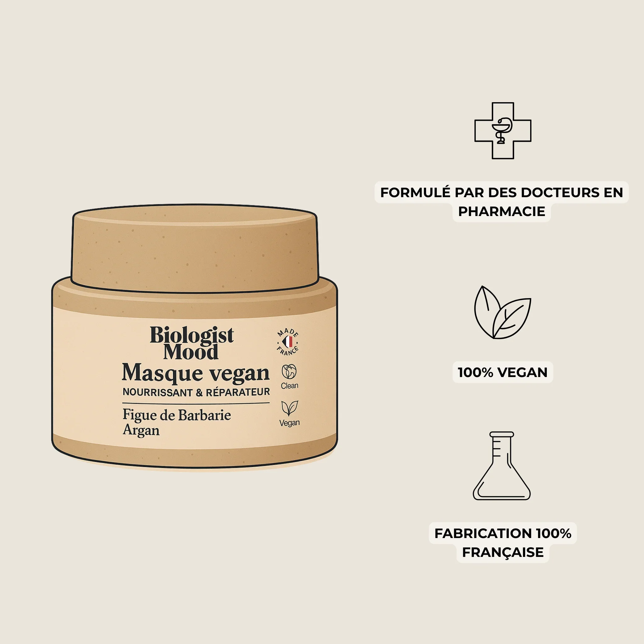 Masque cheveux nourrissant et réparateur vegan - Image 3