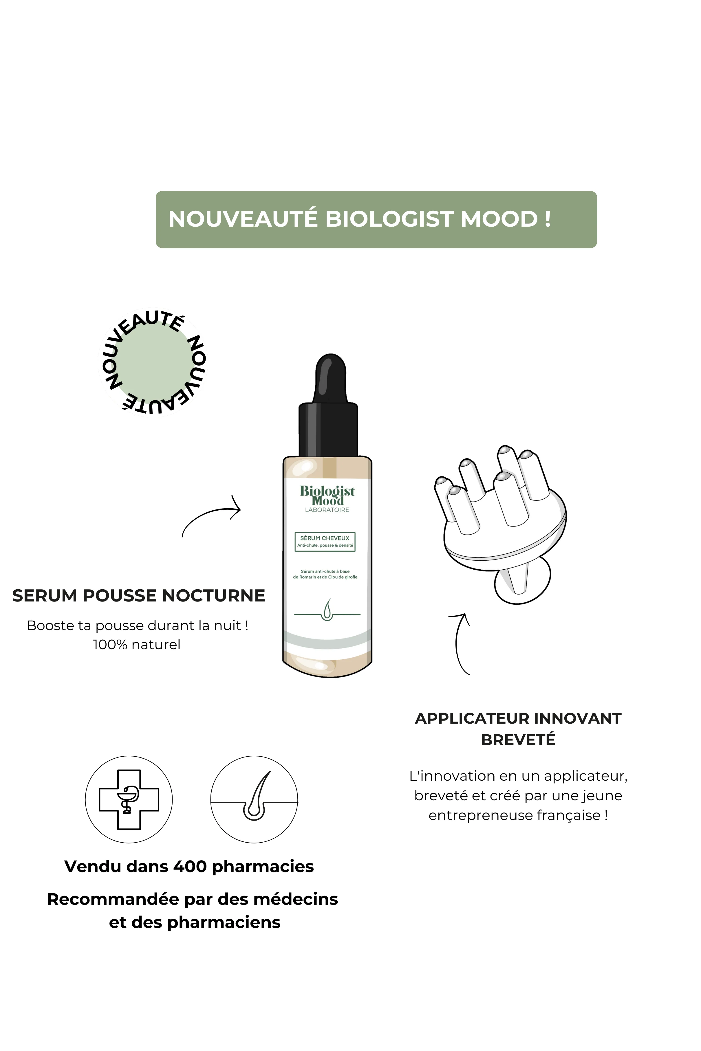 Pack Night  : Sérum pousse cheveux + Rolly applicateur breveté de sérum - Image 5